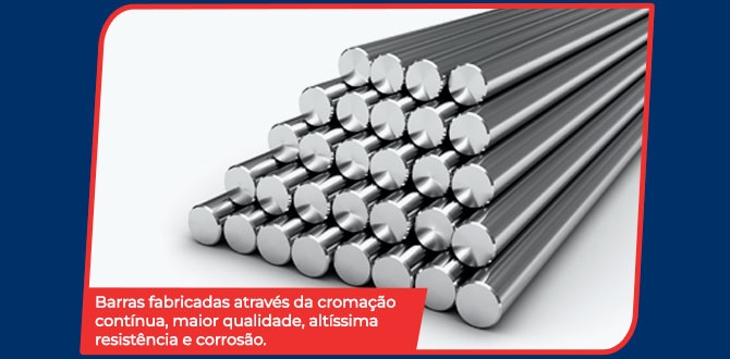Barras de aço com cromação contínua
